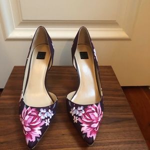 Burgundy Floral Pumps by White House Black Market